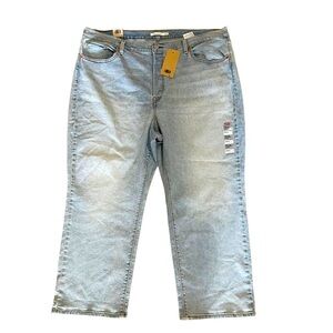 Levi’s Ribcage straight ankle light wash high rise jeans women’s plus SZ 24 NWT